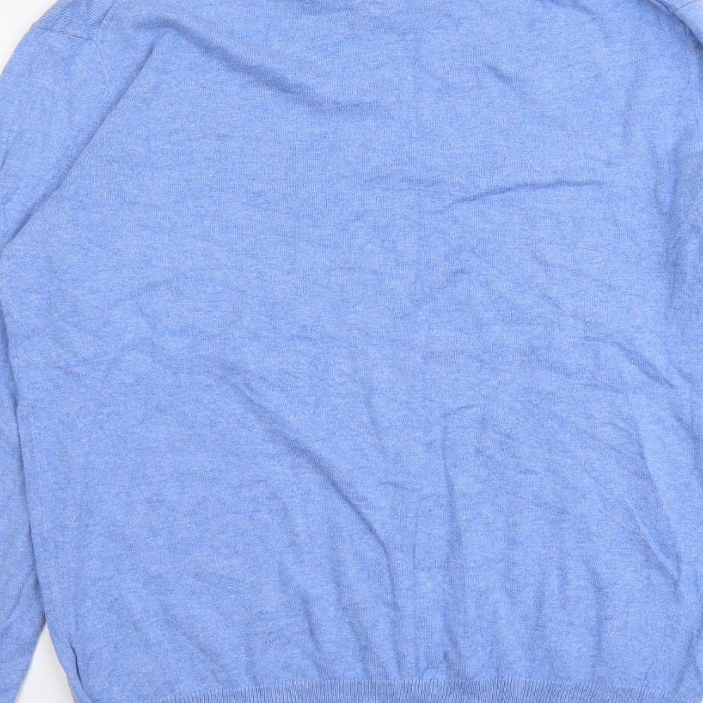 Superdry Womens Blue Round Neck Cotton Pullover Jumper Size L