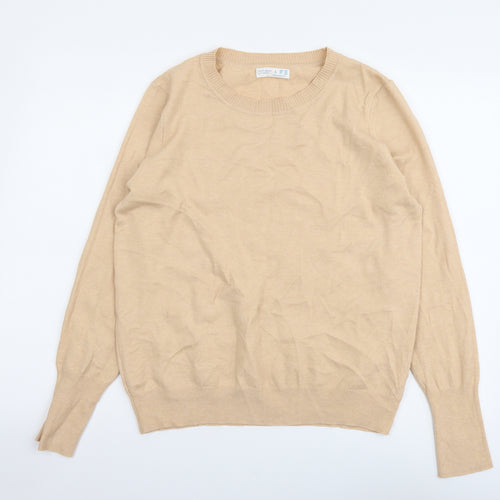 Primark Womens Beige Round Neck Viscose Pullover Jumper Size L