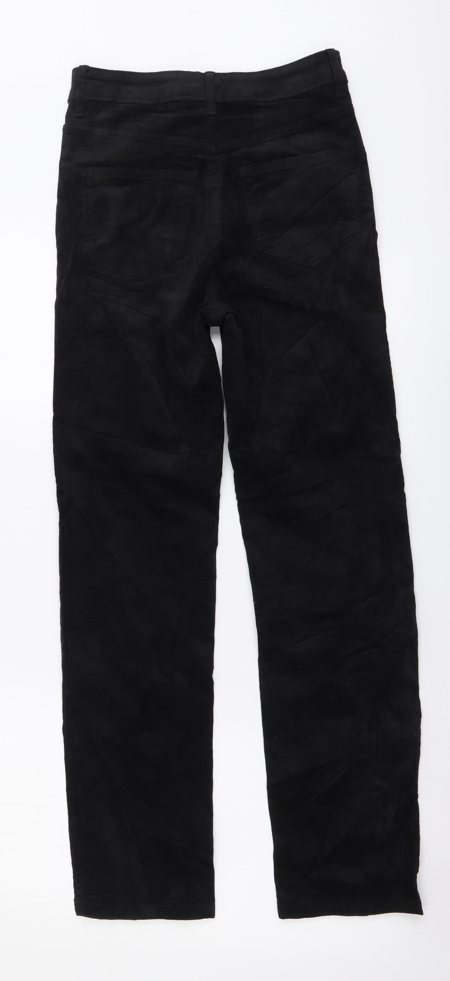 Marks and Spencer Womens Black Cotton Straight Jeans Size 6 L28 in Regular Button