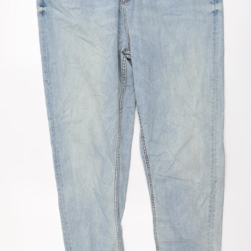 Marks and Spencer Womens Blue Cotton Skinny Jeans Size 20 L27 in Regular Button