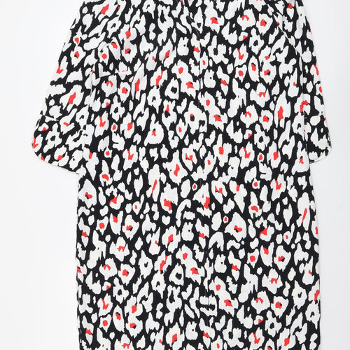 Marks and Spencer Womens Multicoloured Geometric Polyester A-Line Size 12 V-Neck Pullover