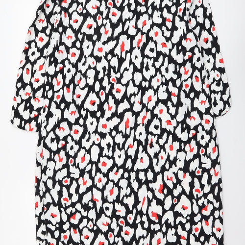 Marks and Spencer Womens Multicoloured Geometric Polyester A-Line Size 12 V-Neck Pullover
