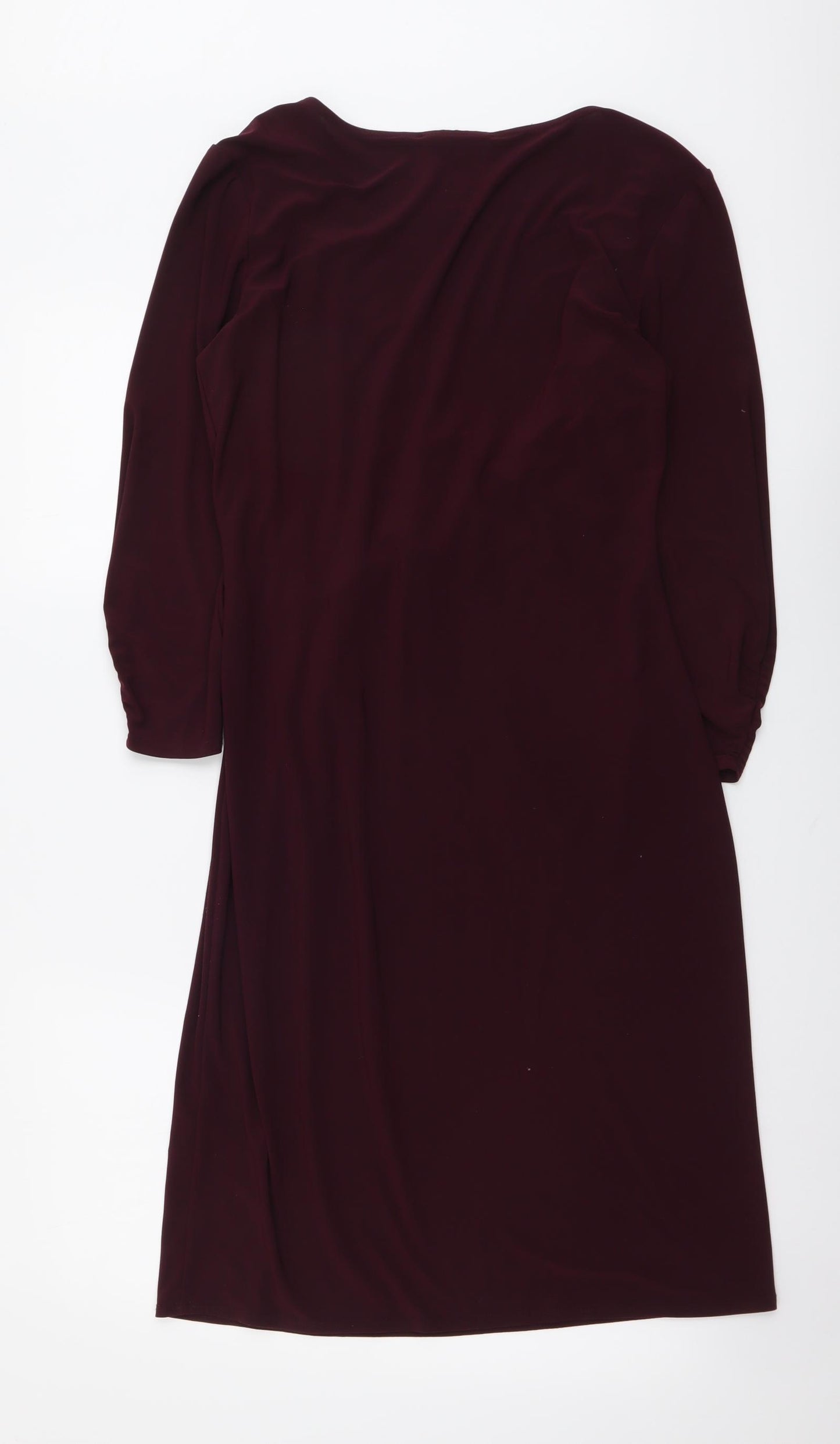 Wallis Womens Purple Polyester Bodycon Size 12 V-Neck Pullover