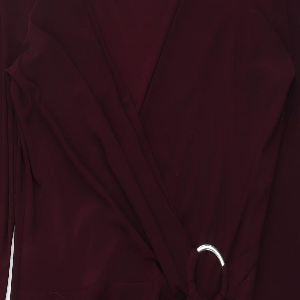 Wallis Womens Purple Polyester Bodycon Size 12 V-Neck Pullover