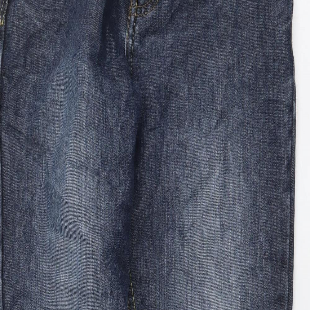 Denim & Co. Boys Blue Cotton Straight Jeans Size 11-12 Years Regular Button