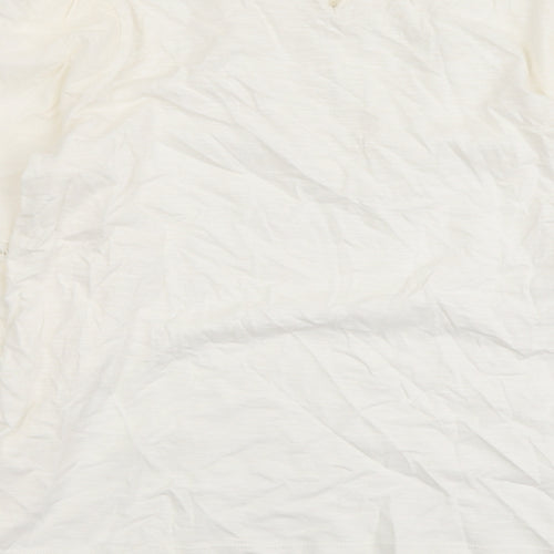 Per Una Womens Ivory Cotton Basic Blouse Size 12 Round Neck