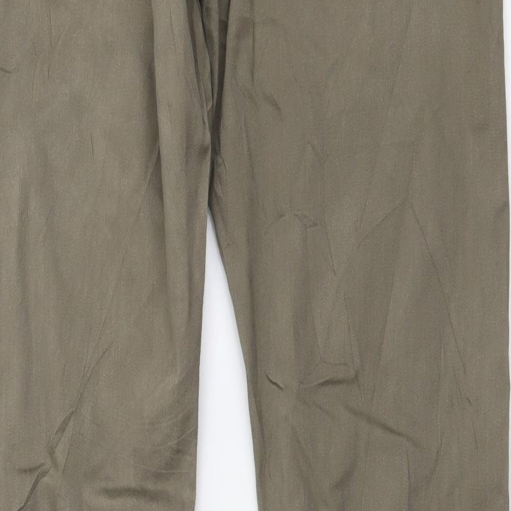 Marks and Spencer Mens Green Cotton Straight Jeans Size 32 in L33 in Regular Button