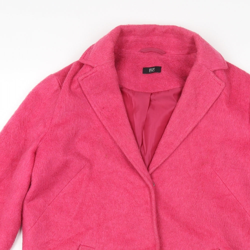 F&F Womens Pink Trench Coat Coat Size 10 Button