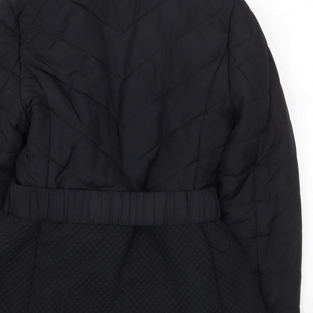 George Womens Black Puffer Jacket Coat Size 12 Zip