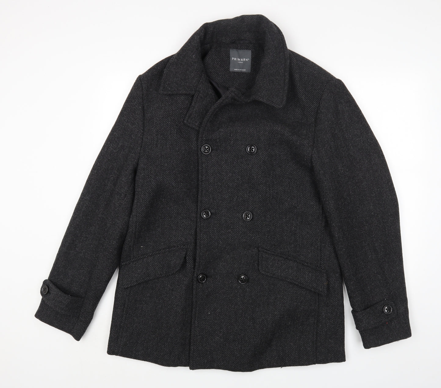 Primark Mens Grey Jacket Size L Button