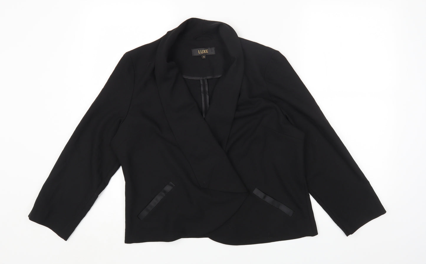 Luxe Womens Black Jacket Blazer Size 16