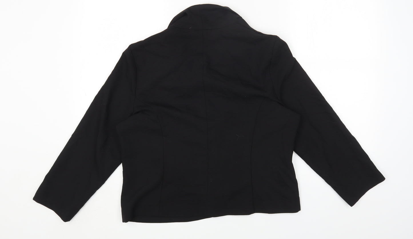 Luxe Womens Black Jacket Blazer Size 16