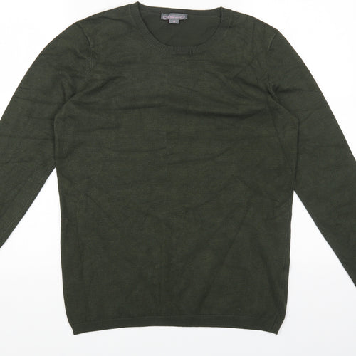 Metric Womens Green Round Neck Viscose Pullover Jumper Size M