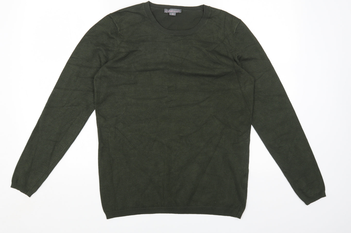 Metric Womens Green Round Neck Viscose Pullover Jumper Size M