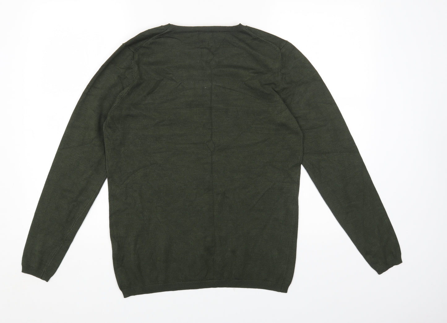 Metric Womens Green Round Neck Viscose Pullover Jumper Size M