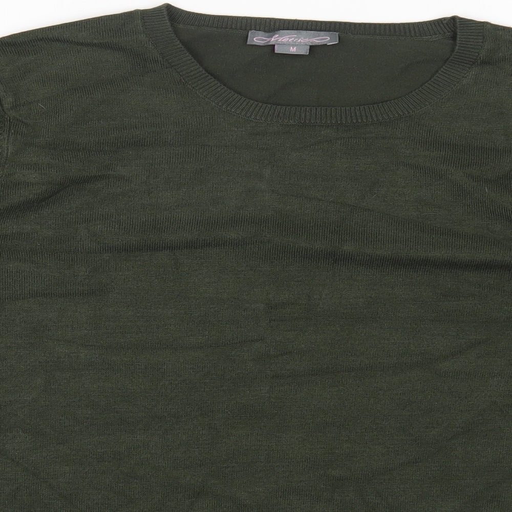 Metric Womens Green Round Neck Viscose Pullover Jumper Size M
