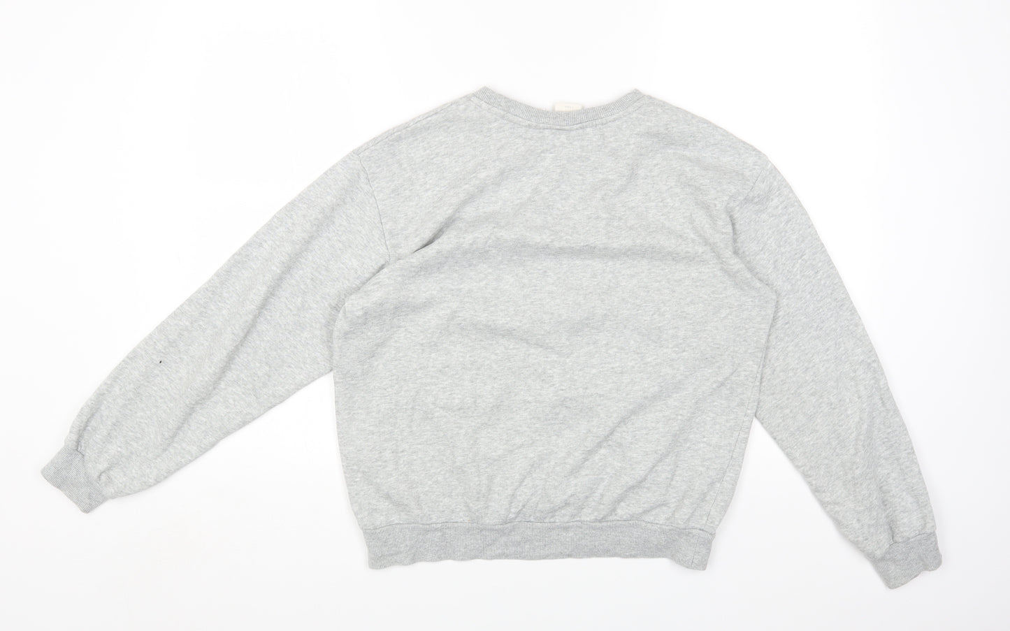 H&M Womens Grey Round Neck Cotton Pullover Jumper Size XS - Mickey Mouse