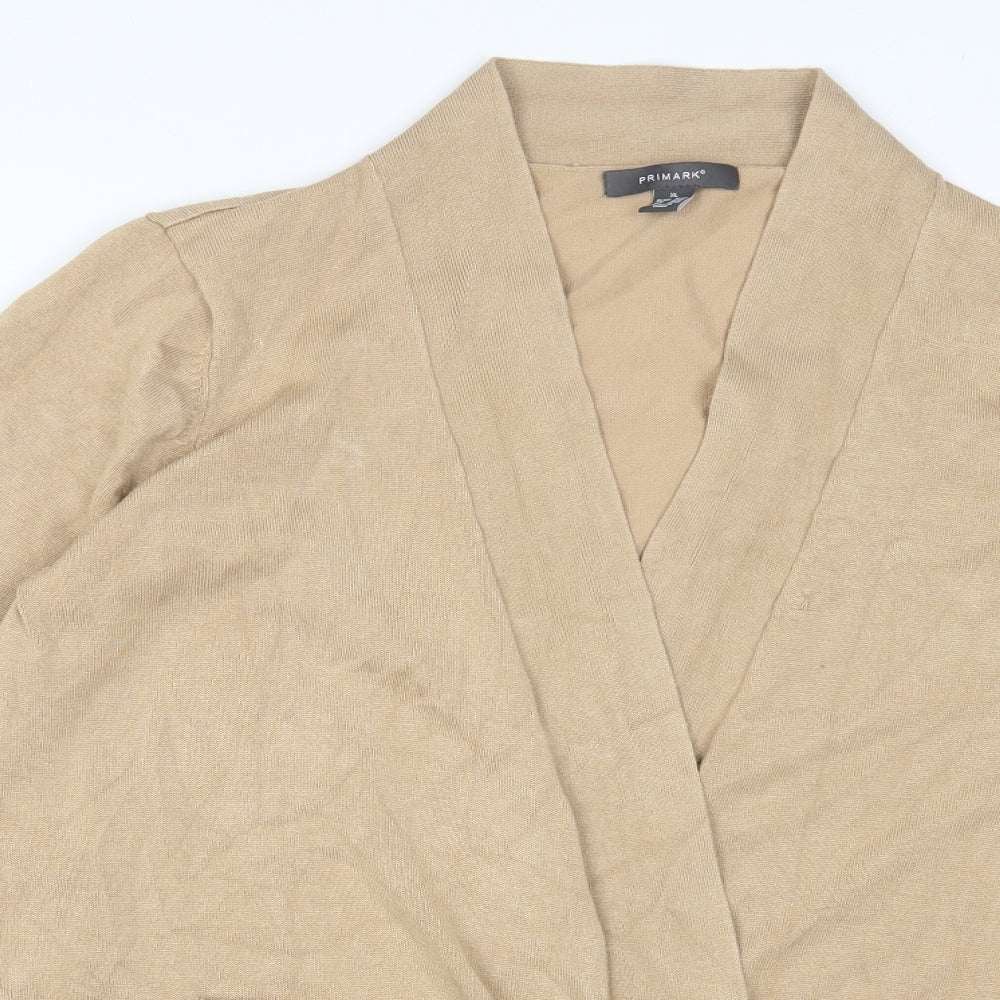 Primark Womens Beige Round Neck Viscose Cardigan Jumper Size 18