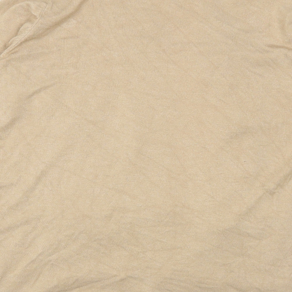 Primark Womens Beige Round Neck Viscose Cardigan Jumper Size 18