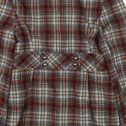 Topshop Womens Multicoloured Check Jacket Blazer Size 8 Button