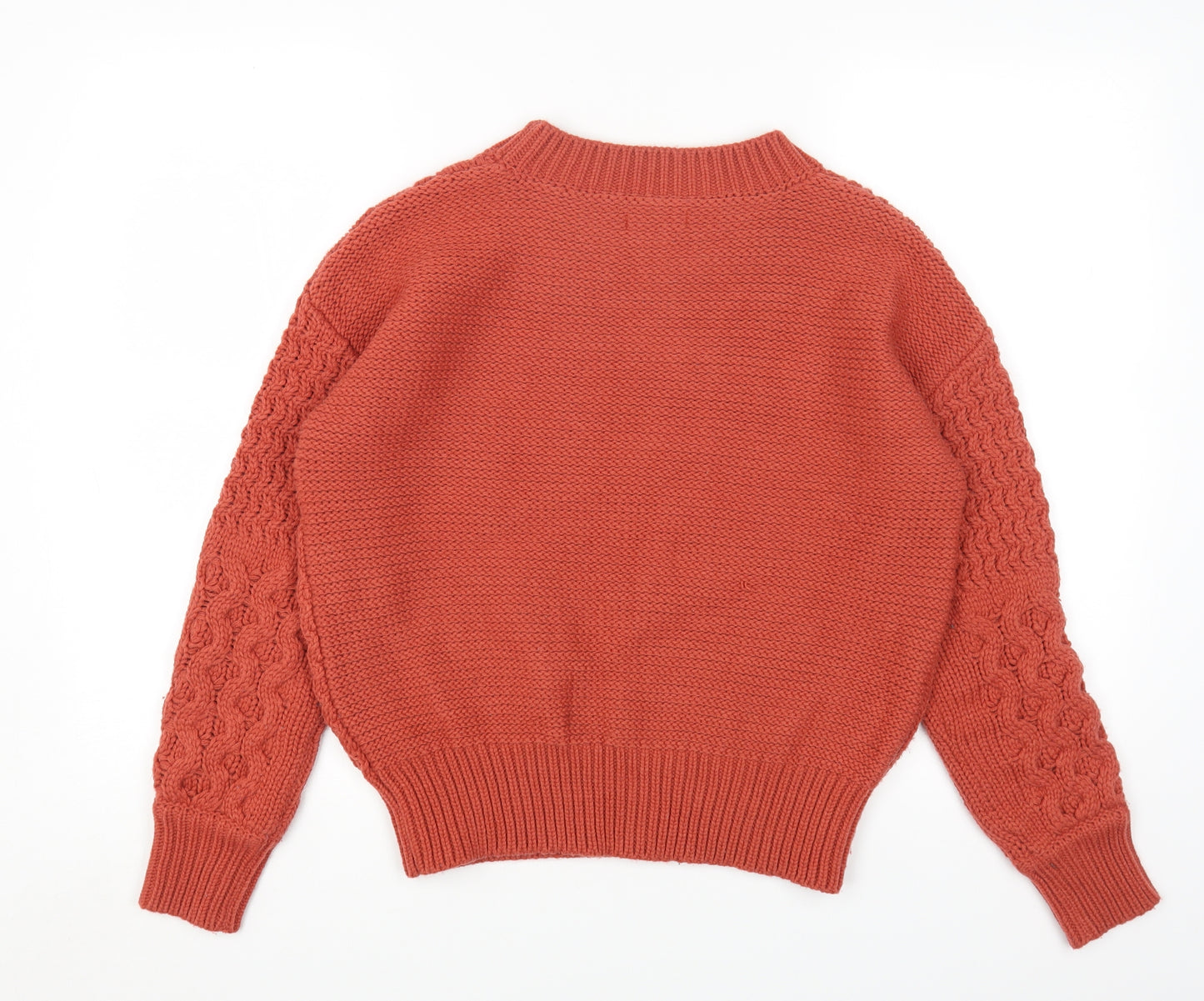 Joe Browns Womens Orange Round Neck Acrylic Pullover Jumper Size 10