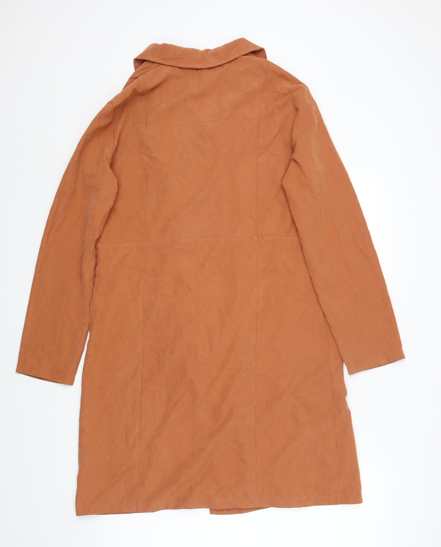 SheIn Womens Orange Pea Coat Jacket Size M Button