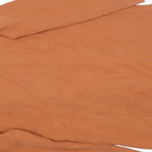 SheIn Womens Orange Pea Coat Jacket Size M Button
