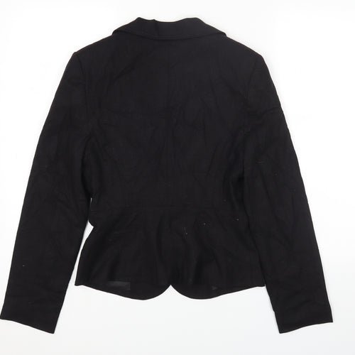 IEN LONDON Womens Black Jacket Blazer Size 8 Button