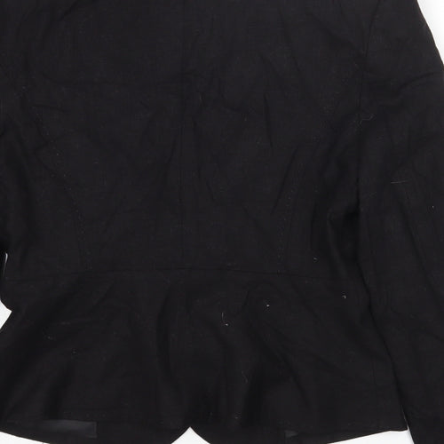 IEN LONDON Womens Black Jacket Blazer Size 8 Button