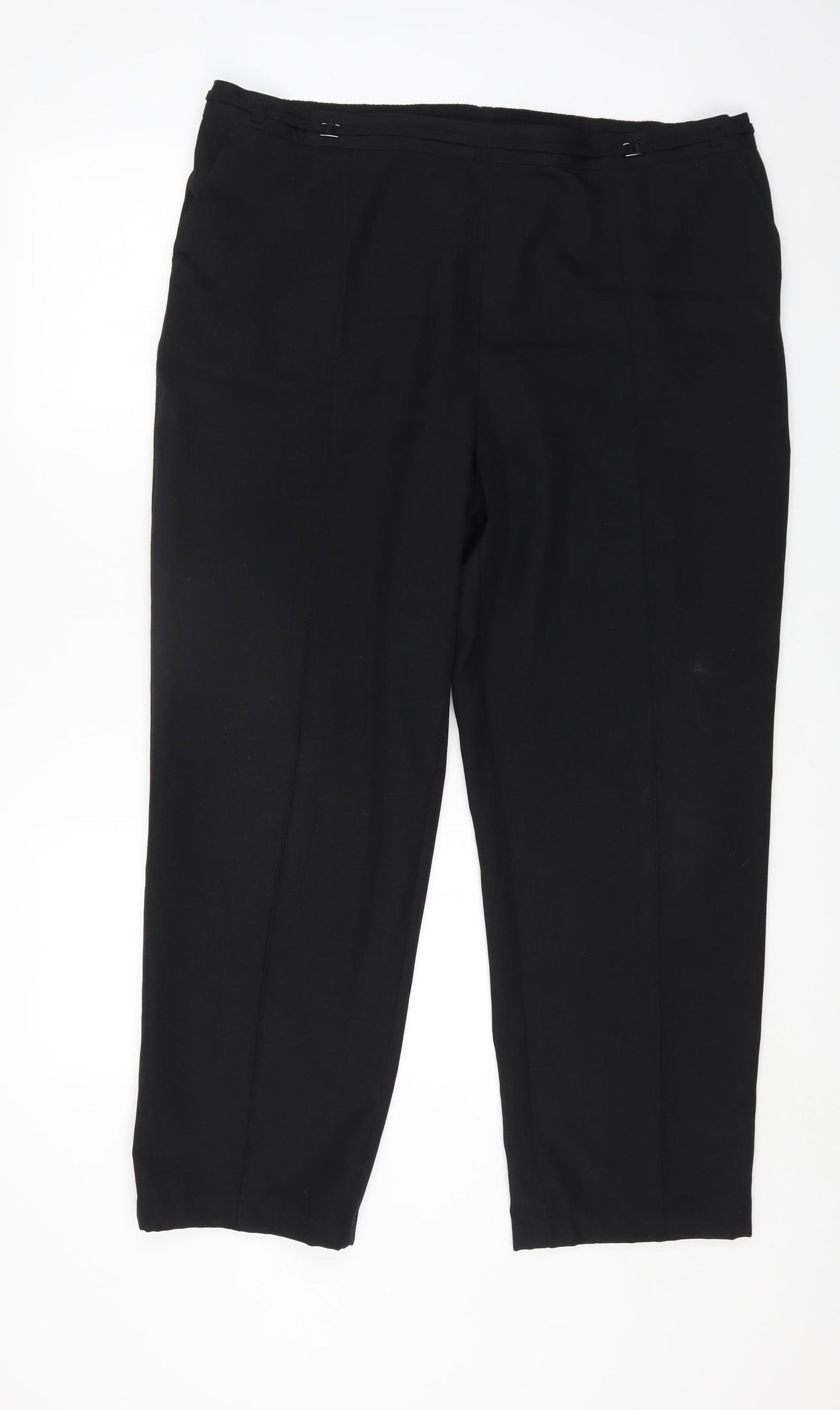Marks and Spencer Womens Black Polyester Trousers Size 18 L25 in Regular