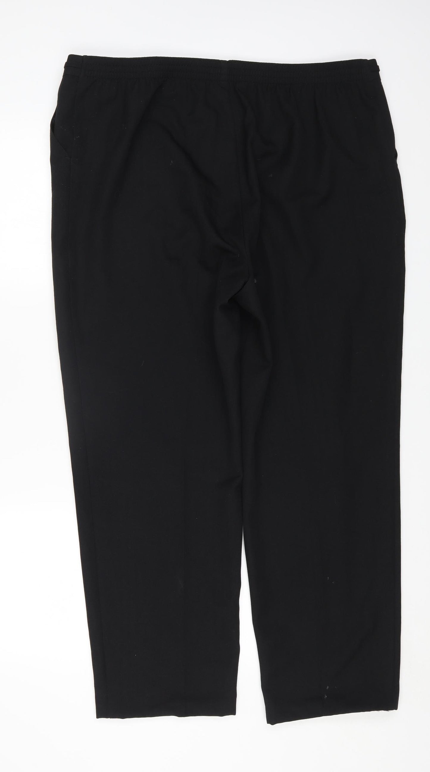 Marks and Spencer Womens Black Polyester Trousers Size 18 L25 in Regular