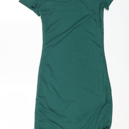 SheIn Womens Green Polyester Bodycon Size S Round Neck Pullover