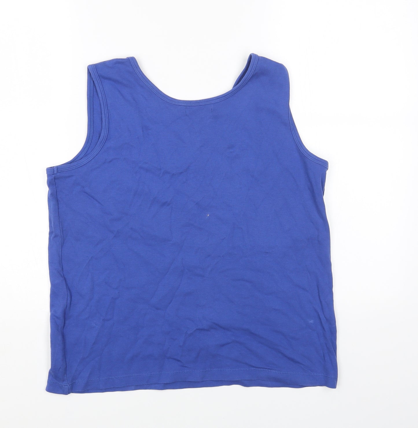 Bonmarché Womens Blue Cotton Jersey T-Shirt Size M Round Neck