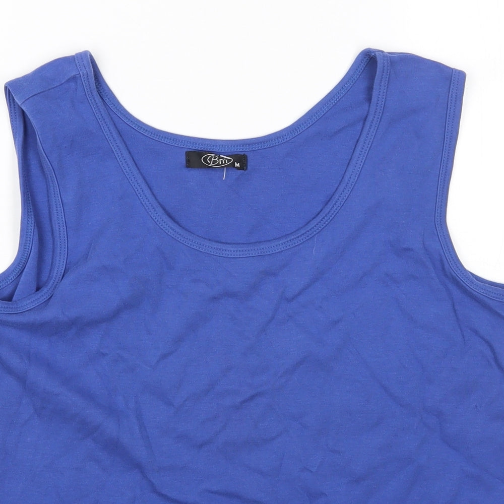 Bonmarché Womens Blue Cotton Jersey T-Shirt Size M Round Neck