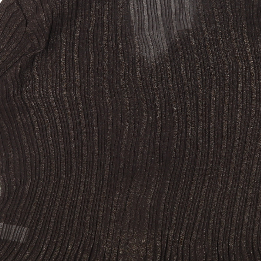 Nina Murati Womens Brown Polyester Basic Blouse Size M V-Neck