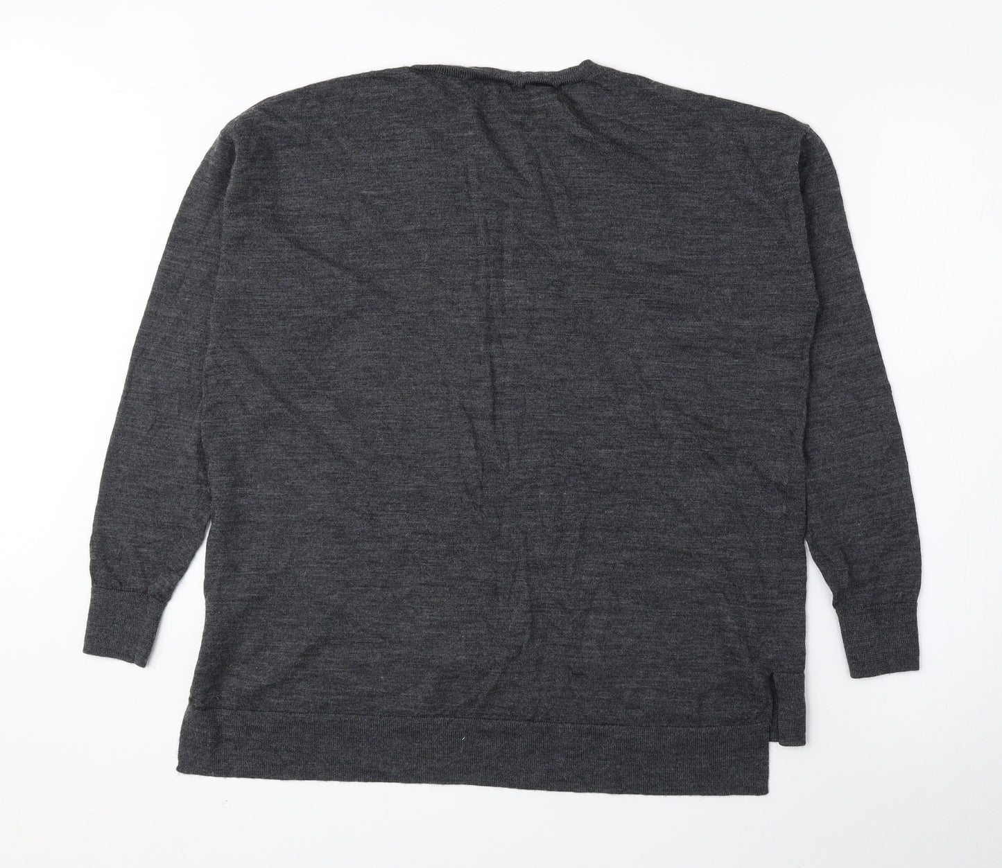 AllSaints Mens Grey Round Neck Wool Pullover Jumper Size M