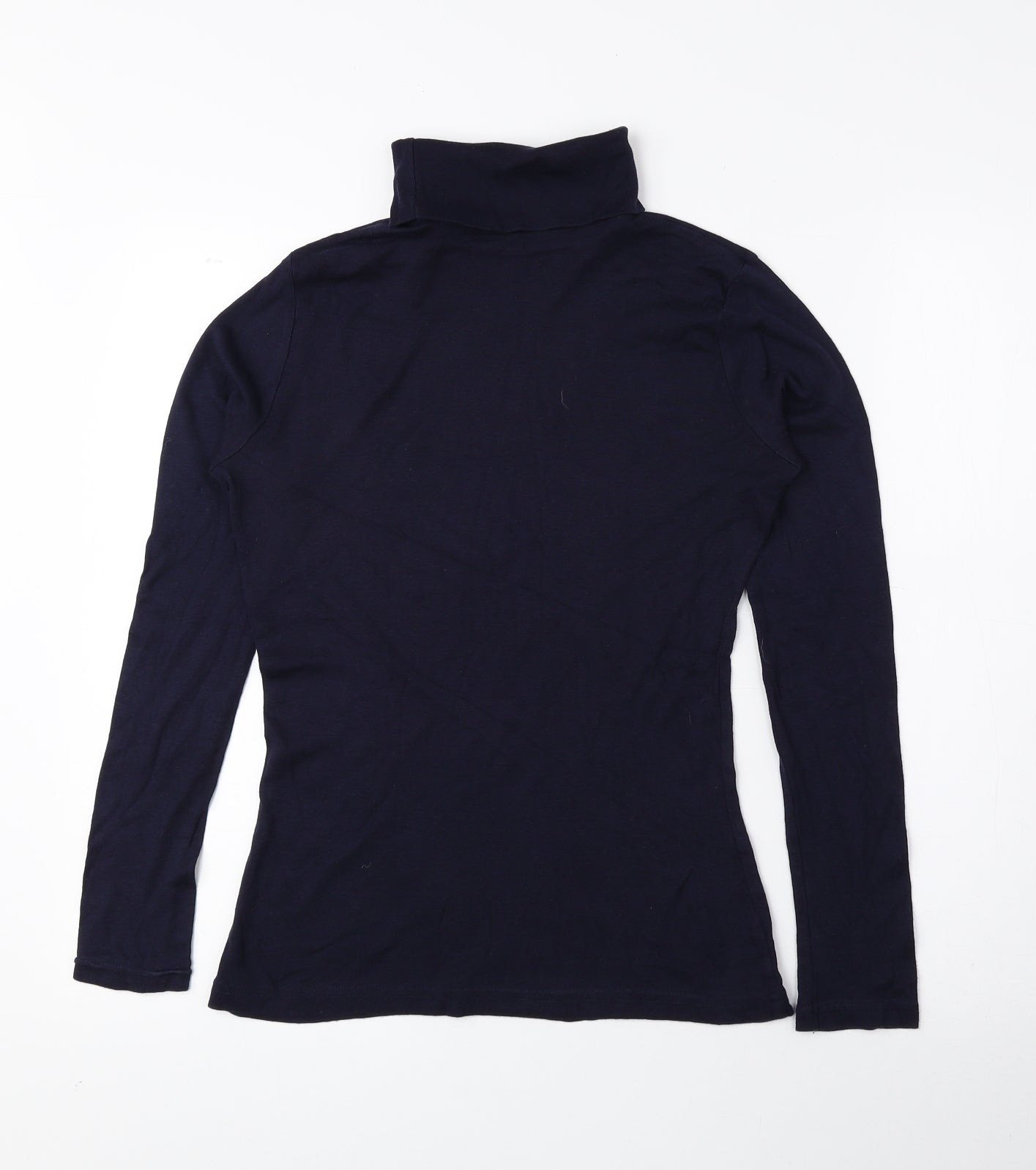 Papaya Womens Blue Roll Neck Cotton Pullover Jumper Size 12