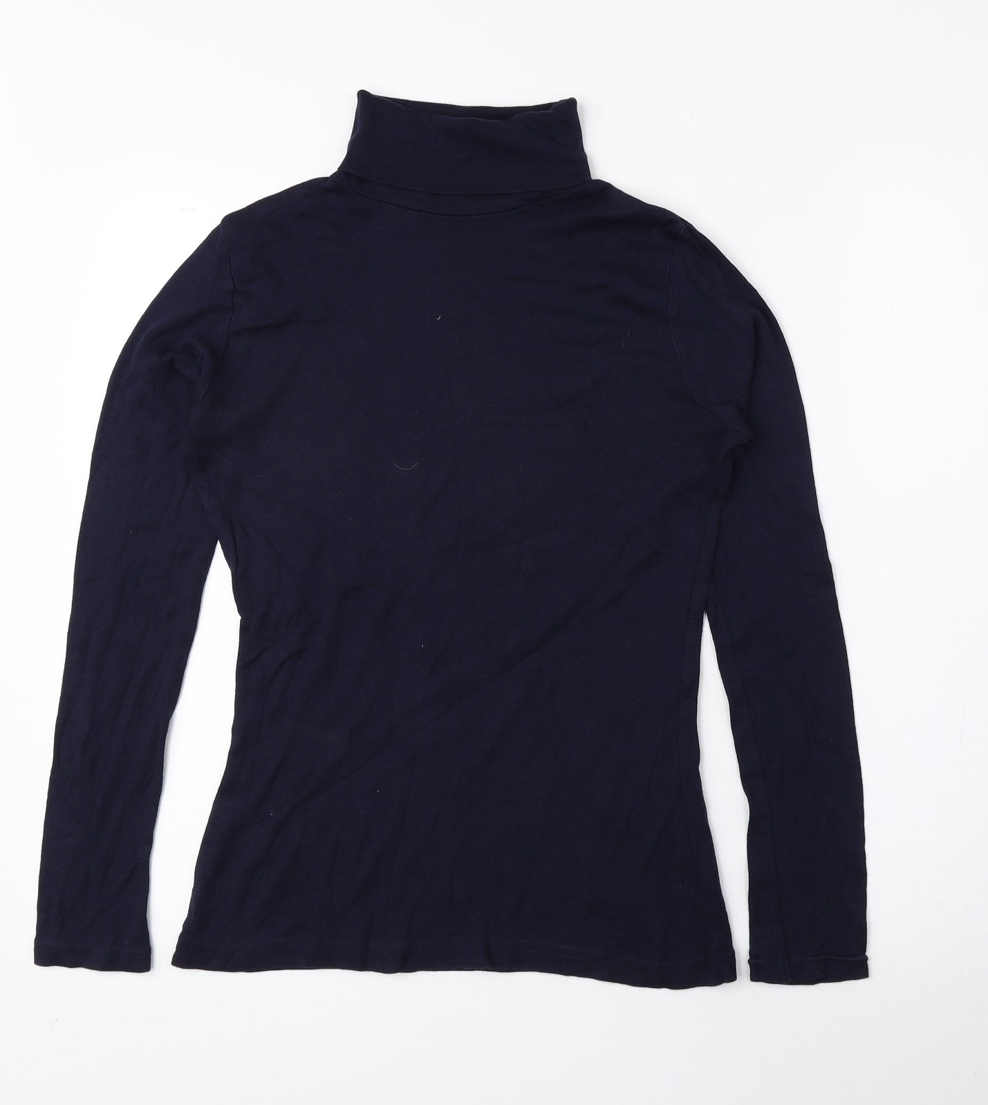 Papaya Womens Blue Roll Neck Cotton Pullover Jumper Size 12
