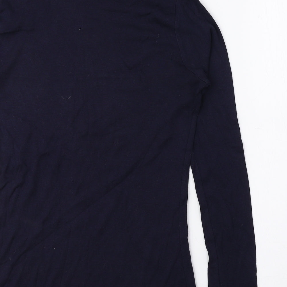 Papaya Womens Blue Roll Neck Cotton Pullover Jumper Size 12