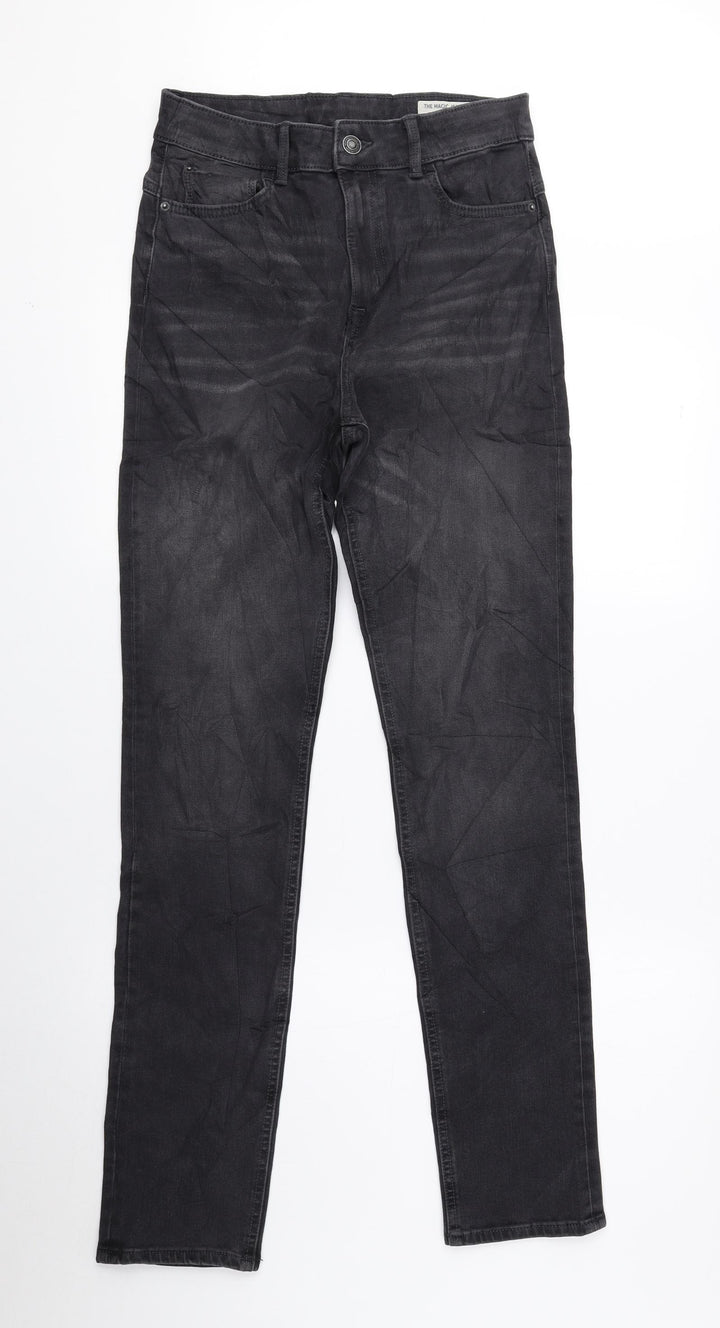 Marks and Spencer Womens Grey Cotton Skinny Jeans Size 10 L30 in Regular Zip