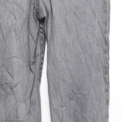 H&M Womens Grey Cotton Skinny Jeans Size 10 L28 in Regular Zip