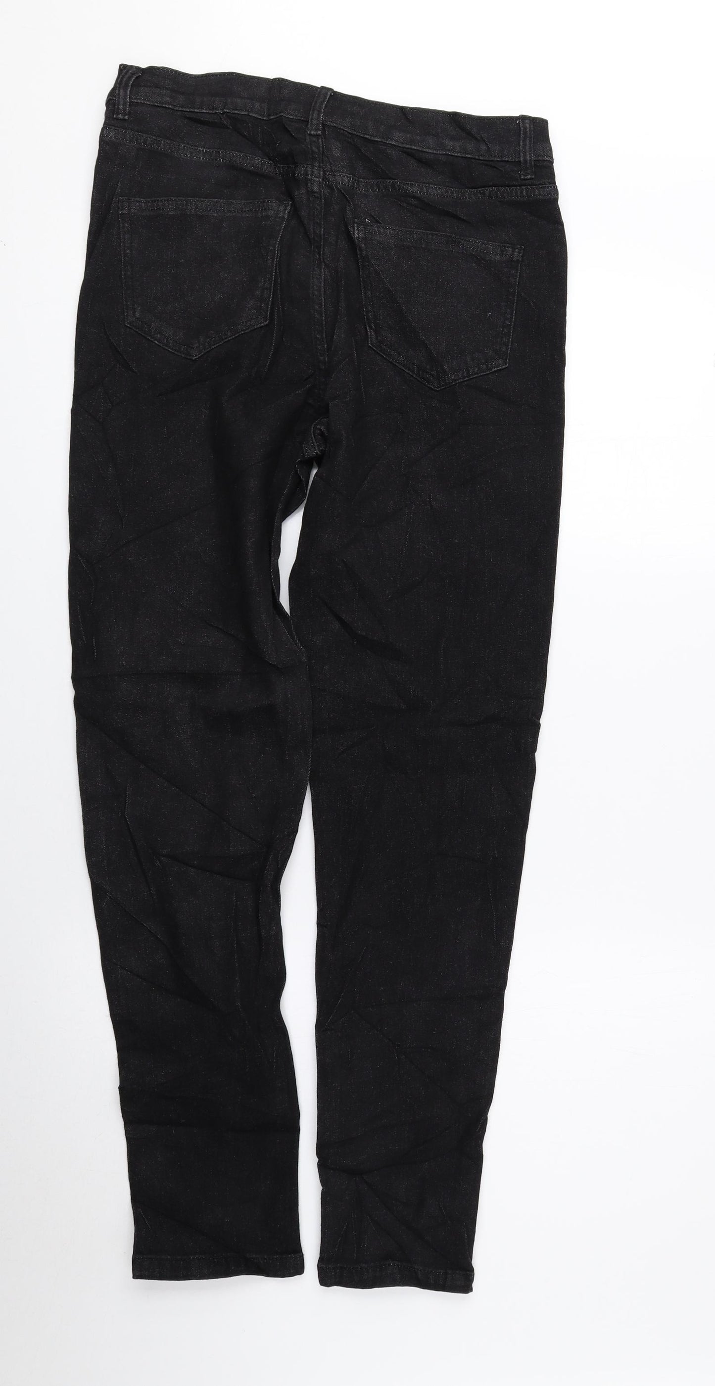 Marks and Spencer Womens Black Cotton Skinny Jeans Size 10 L27.5 in Regular Zip