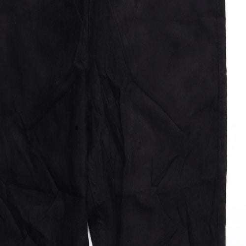 Marks and Spencer Mens Black Cotton Trousers Size 30 in L29 in Regular Zip