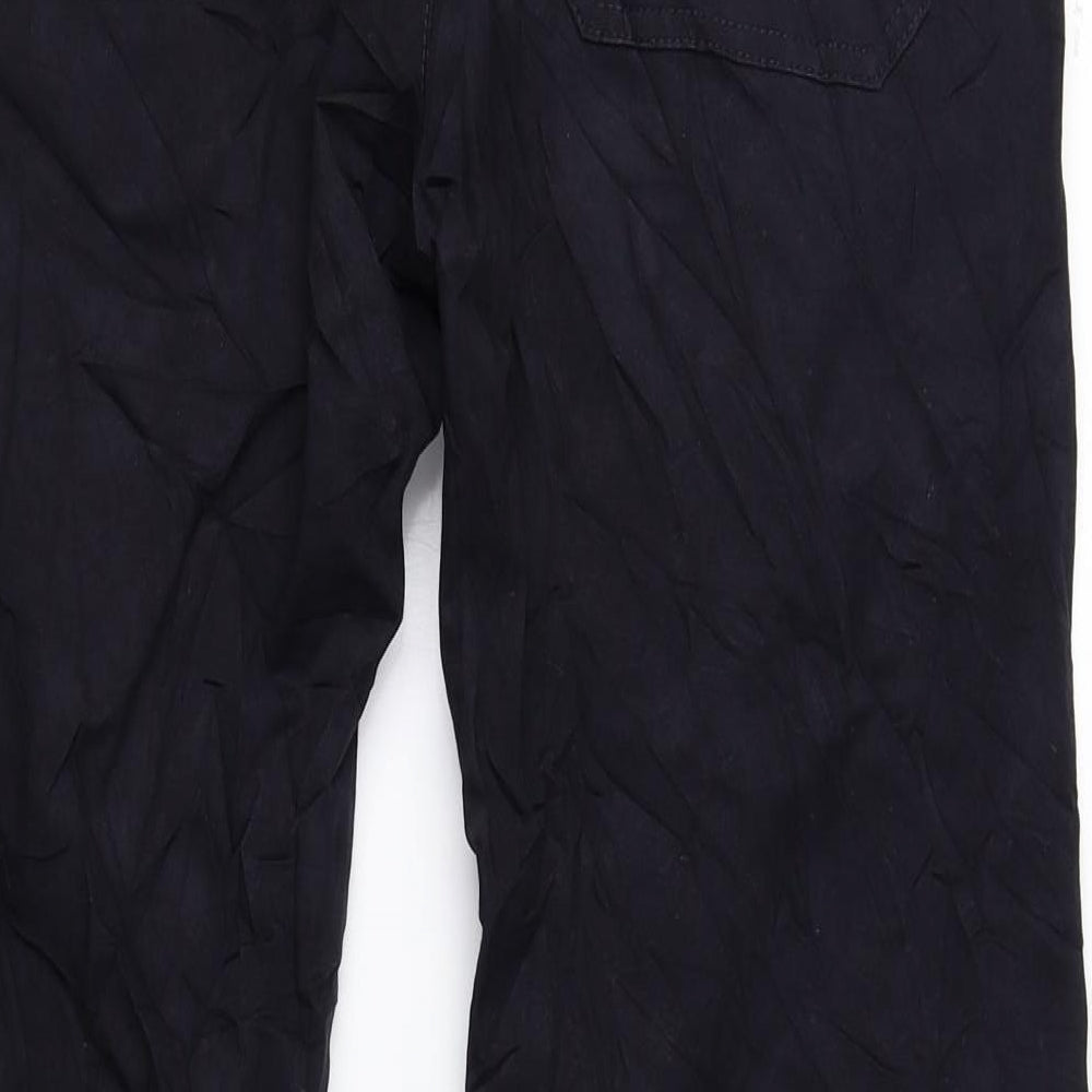 Marks and Spencer Mens Blue Cotton Trousers Size 34 in L29 in Regular