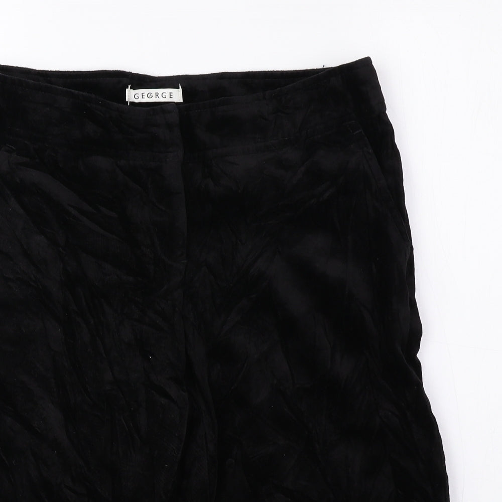 George Womens Black 100% Cotton Bermuda Shorts Size 10 L12.5 in Regular Hook & Eye