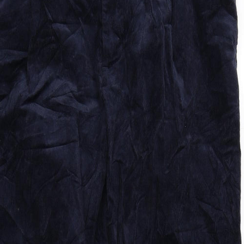 Autograph Womens Blue Cotton Trousers Size 36 in L29 in Regular Hook & Eye