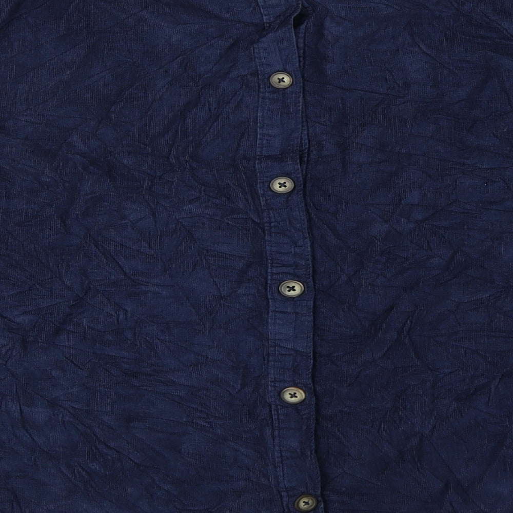 Marks and Spencer Womens Blue 100% Cotton Basic Blouse Size 24 Round Neck