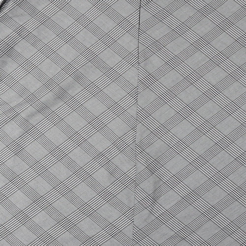 Marks and Spencer Womens Grey Plaid Polyester A-Line Skirt Size 14 Zip