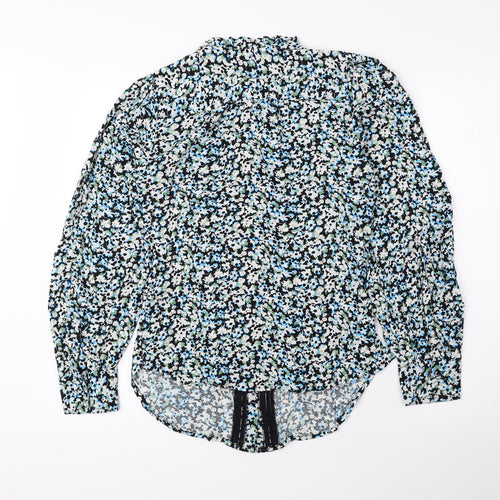 Marks and Spencer Womens Multicoloured Floral Polyester Basic Button-Up Size 6 Round Neck