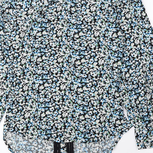 Marks and Spencer Womens Multicoloured Floral Polyester Basic Button-Up Size 6 Round Neck